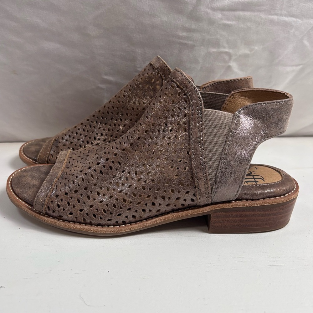 Söfft Nalda Metallic Suede Sandals Women’s 6M – Distressed Leather Comfort Chic - Picture 2 of 14